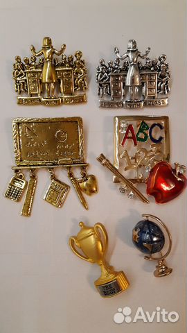 Подарок учителю брошь в барх.сумочке