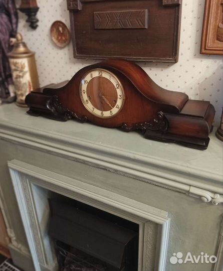 Старинные четвертные каминные часы Suevia бронь