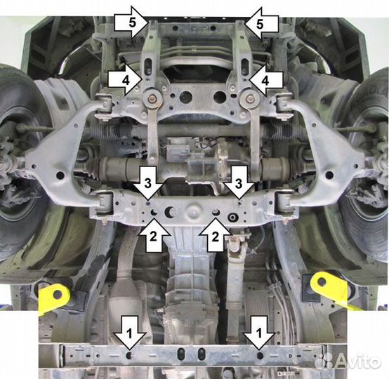 Защиты-2-части Сталь-3мм Toyota Hilux с 2005-2015г