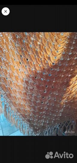 Теплая шаль ручная