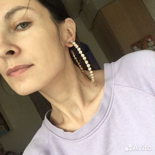 Серьги-кольца крупные