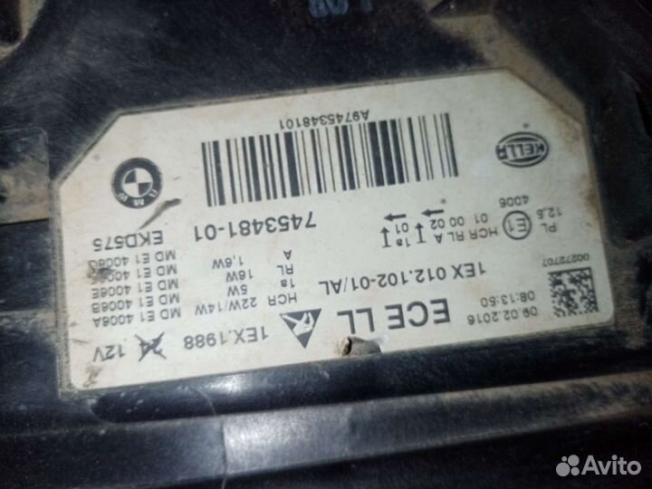 Фара левая битая для BMW 3-series f30, 2016г