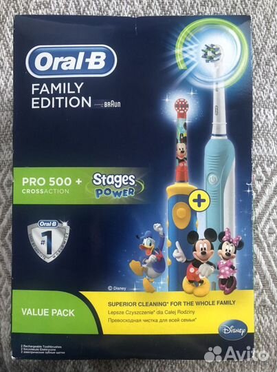 2 Зубные щетки oral-b комплект (6 насадок)