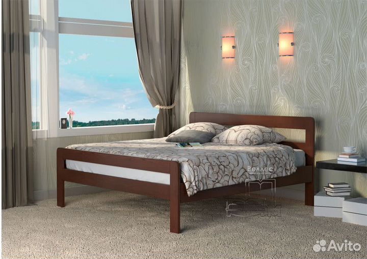 Двухспальная деревянная кровать все размеры