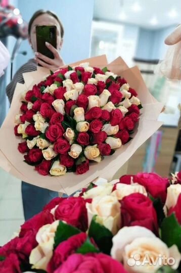 Букет цветов 101 роза