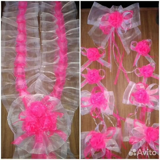 Свадебные украшение на машину