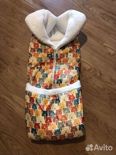 Конверт на выписку в коляску зимний, плед