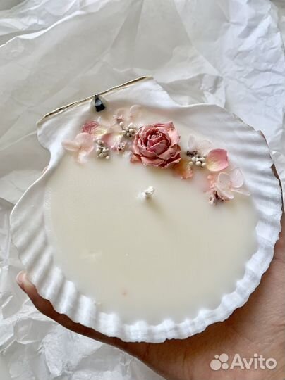 Свеча в морской раковине/в ракушке