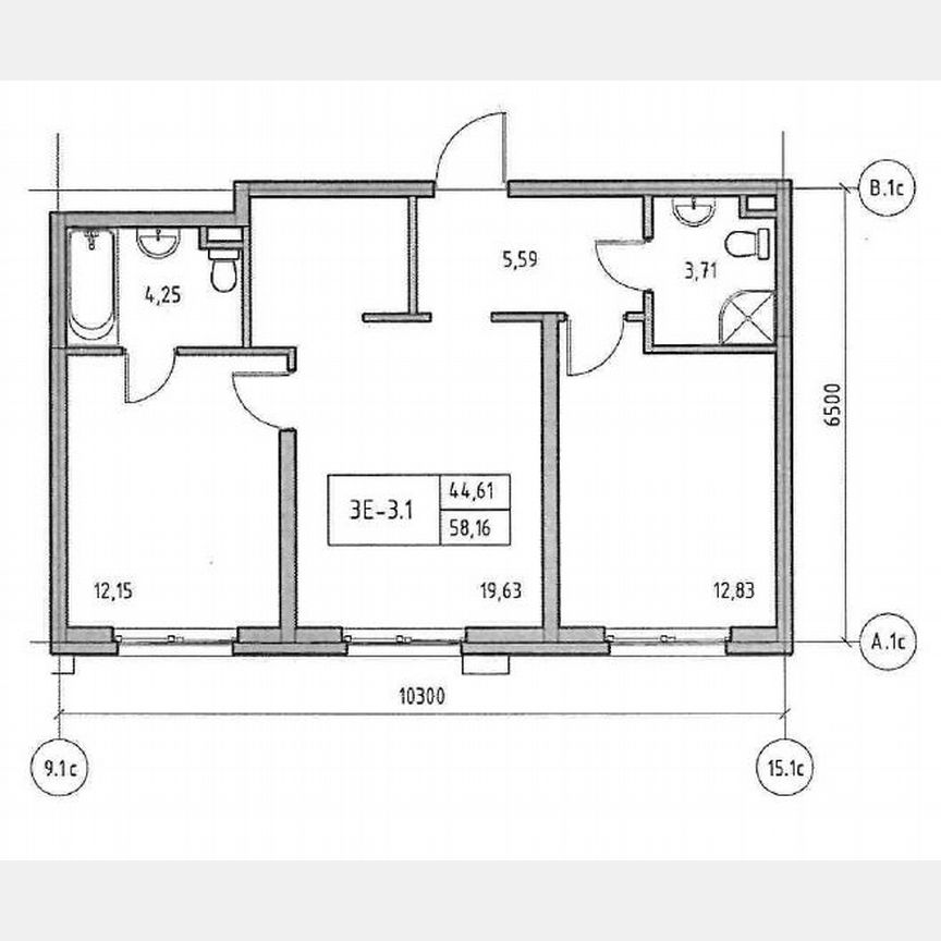 2-к. апартаменты, 58,2 м², 12/14 эт.
