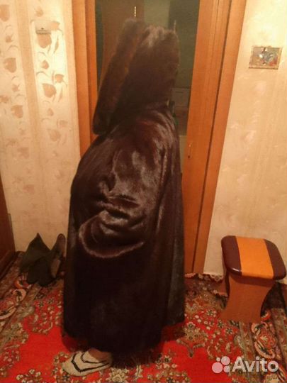 Шуба норковая с капюшоном