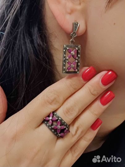Серебряные серьги с кольцом