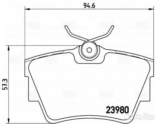 Колодки тормозные дисковые задние trialli PF 0975