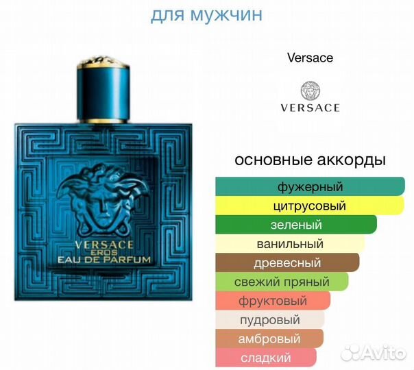 Versace Eros 100 ml парфюм мужской Версаче Эрос