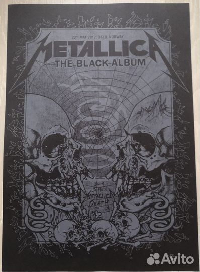 Metallica. Постер Афиша 23.05.2012, Осло, 158/200