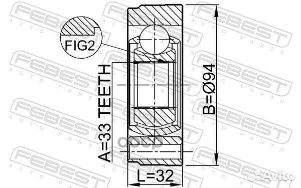 ШРУС внутренний перед лев 2311GV Febest