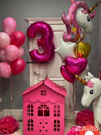 Коробка-сюрприз для воздушных шаров домик