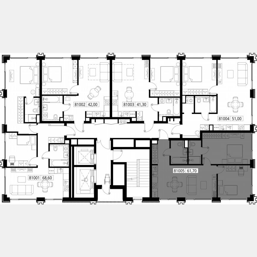 2-к. квартира, 61,7 м², 10/10 эт.