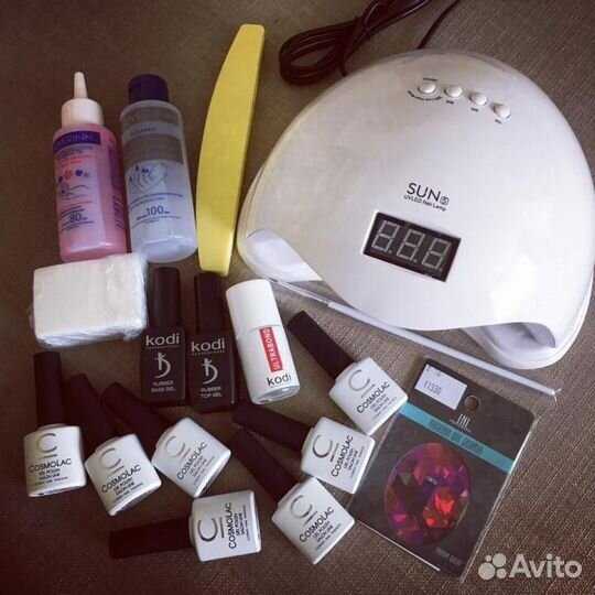 Набор для наращивания ногтей с лампой 48вт