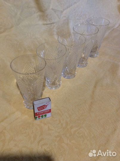 Хрустальные вазы стопки стаканы СССР б/у
