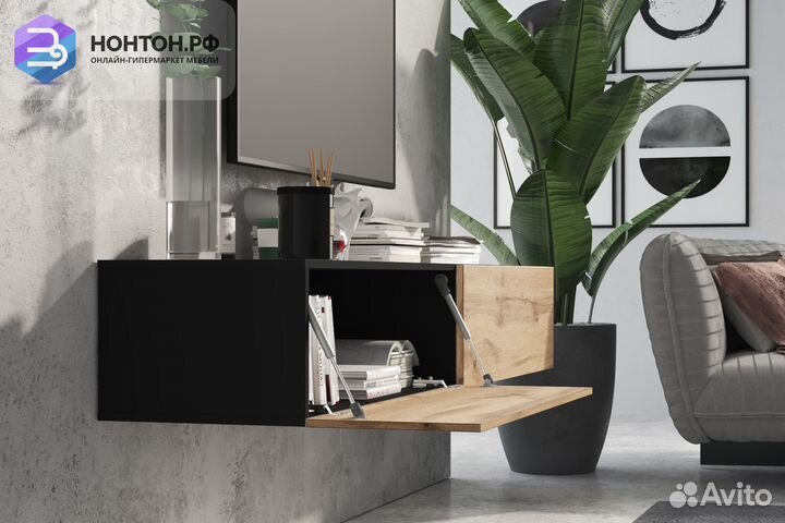 Тв-тумба someroчерный / дуб вотан