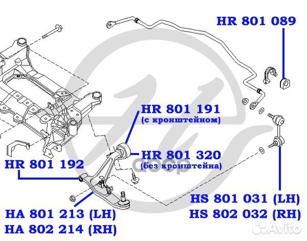 Рычаг передней подвески, правый (T30) HA802214