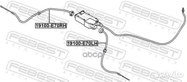 Трос ручного тормоза левый 19100-E70LH 19100-E70LH