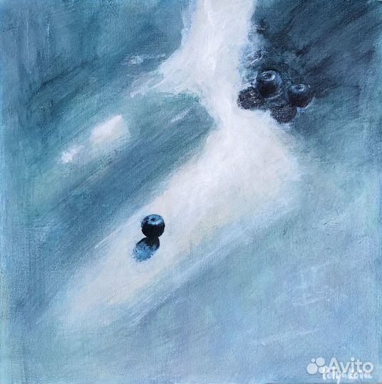 Картина ягоды натюрморт без рамки 25x25