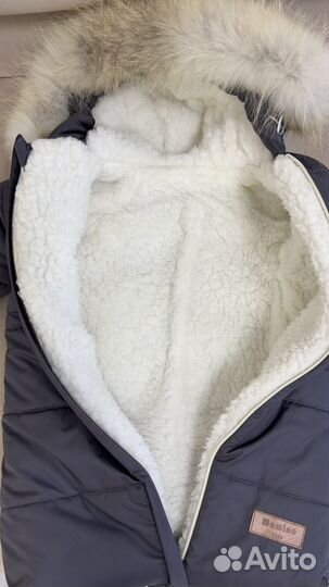 Зимний конверт в коляску на овчине