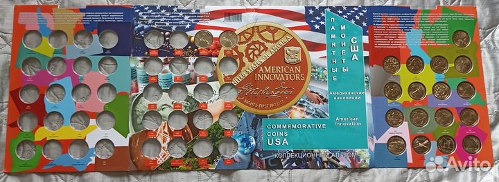 Набор монет 1 доллар Американские инновации США