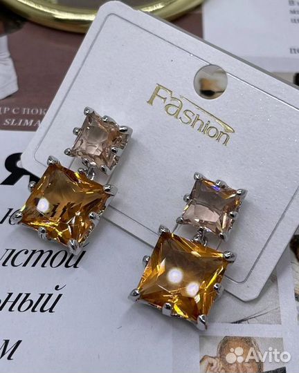 Серьги с цирконами