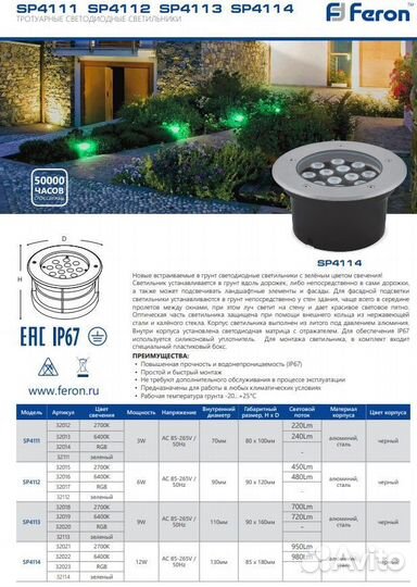 Светильник уличный встраиваемый SP4111 3W 32014