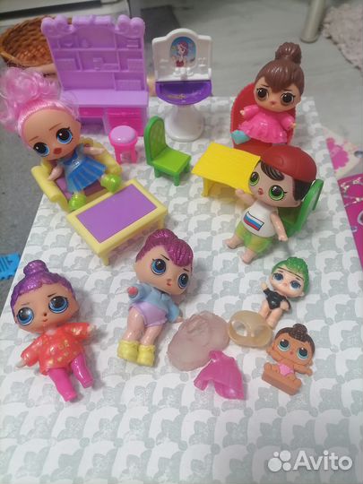 Куклы лол (не оригинал) и мебель