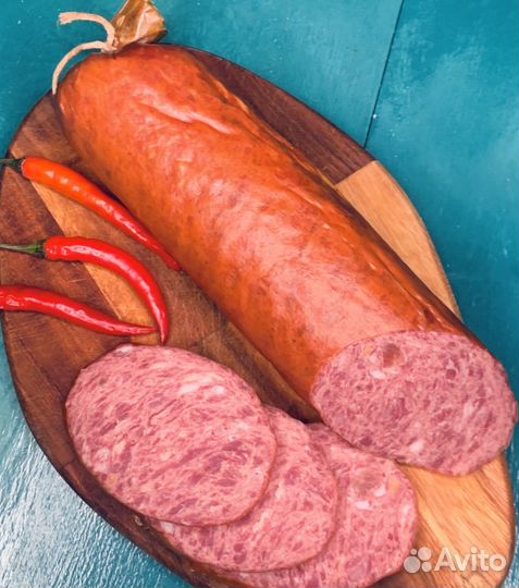Домашняя колбаса горячего копченая