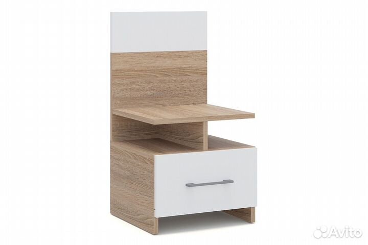 Алёна Спальня (Кровать 1.6 с настилом, тумба 2 шт., комод) (Дуб сонома/Белый)