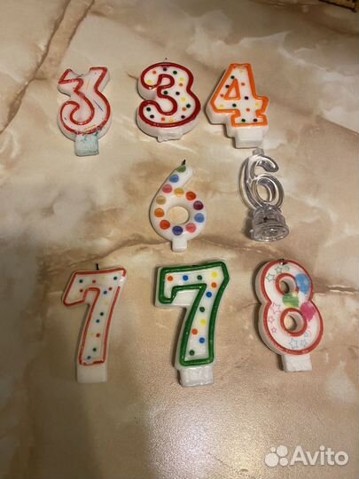 Свечи на торт 3 4 6 7 8 лет
