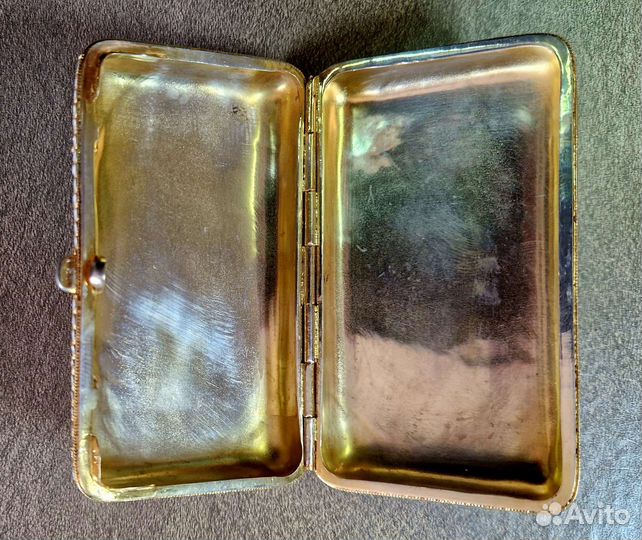 Портсигар. Серебро 84проба. Эмали