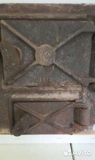 Печная дверца винтаж СССР. Чугун. Размер 24*25 см