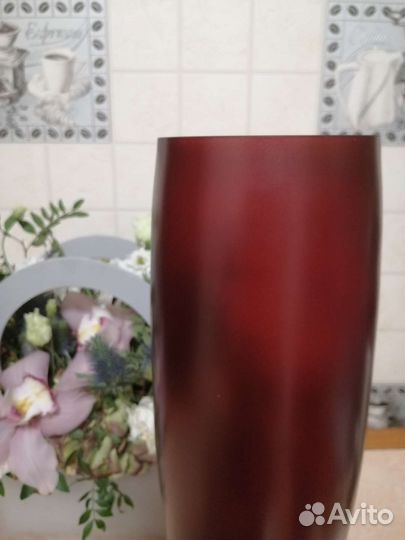 Ваза для цветов матовое стекло 40 см