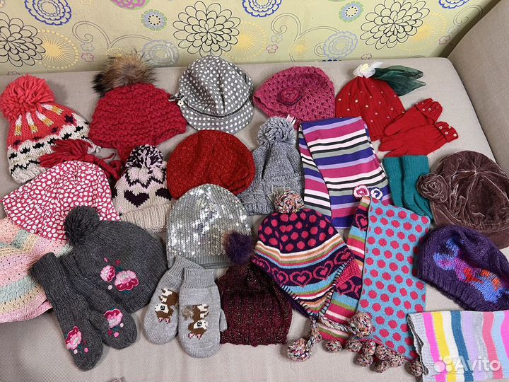 Шапки/шарфы для девочки брендовые 110-128