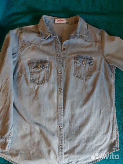 Рубашка джинсовая женская летняя р- р 50