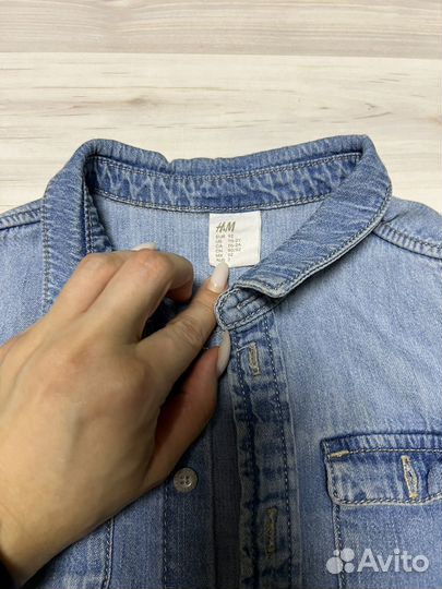 Продам джинсовую рубашку H&M 92 размер