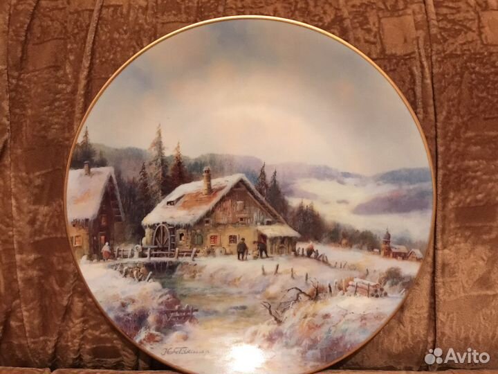 Тарелки настенные Рождественские пейзажи