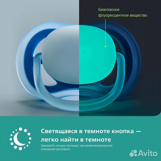 Пустышка Philips Avent ultra air night 0-6 мес, 2