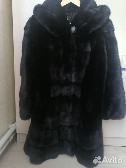 Шуба норковая с капюшоном 46-48