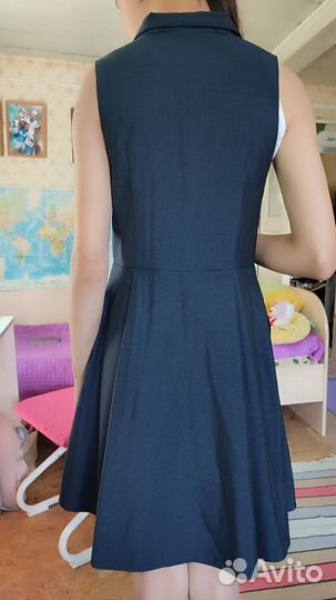 Школьная форма. Сарафан 146,синий