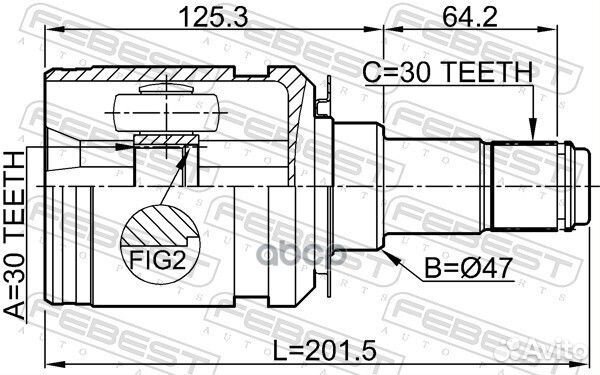 ШРУС toyota 4runner/LC prado J120/J150 02- внут