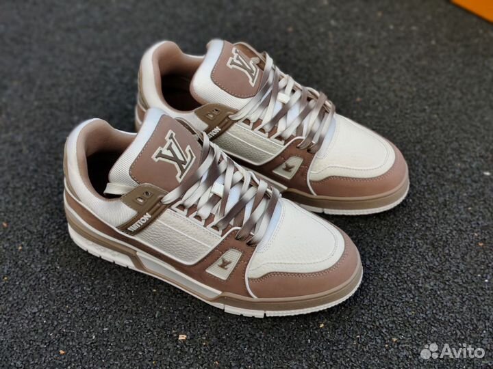 Мужские кроссовки Louis Vuitton Trainer коричневые