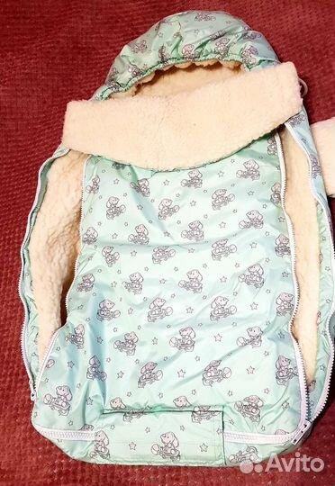 Конверт зимний овчина на выписку