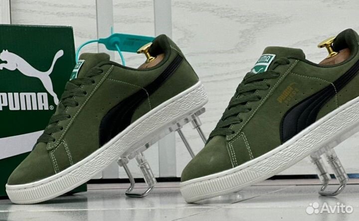 Мужские кеды Puma Suede хаки новые