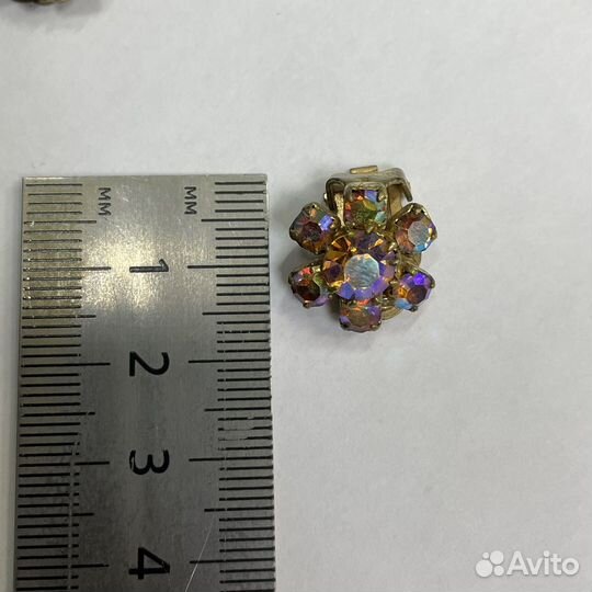 Комплект брошь и клипсы Аврора Бореалис СССР